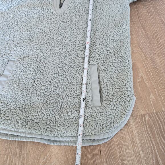 Abercrombie Sherpa Teddy 1/4 Zip Green Deep Pile Fleece Pullover, size XL - Picture 5 of 6